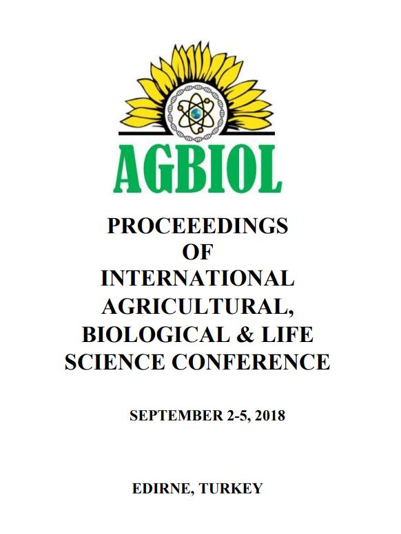 Proceeedings of International Agricultural, Biological & Life Science Conference - 2018 Özet Bildiri Kitabı 